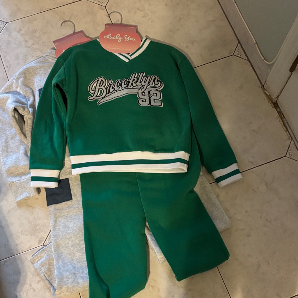 Lucky Brand Green Kids Tracksuit With 92 Design